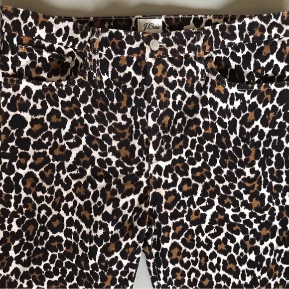 J. CREW ReImagined High Rise Animal Print Pants Stretch Corduroys Jeans - Picture 3 of 12